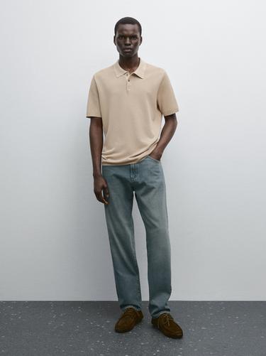 Polo punto estructura 100% algodón - Khaki claro de Zara - Imagen 0