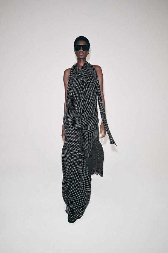 ZW COLLECTION PLEATED DOTS TROUSERS - Black / White by Zara - Image 0