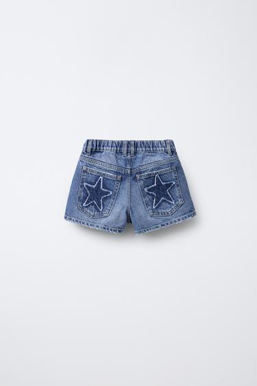 BERMUDA DENIM ESTRELLAS - Azul de Zara
