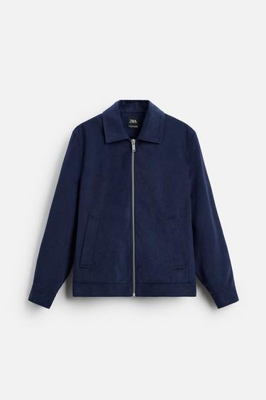 LYOCELL/COTTON ZIPPED OVERSHIRT - Bluish by Zara