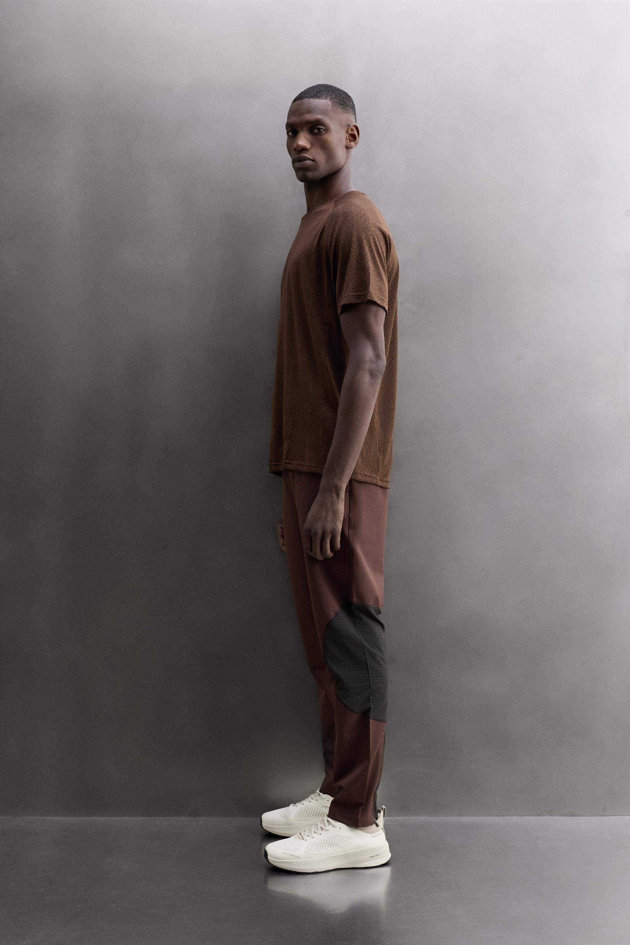 Zara YAPILI RUNNING T-SHIRT görsel 4