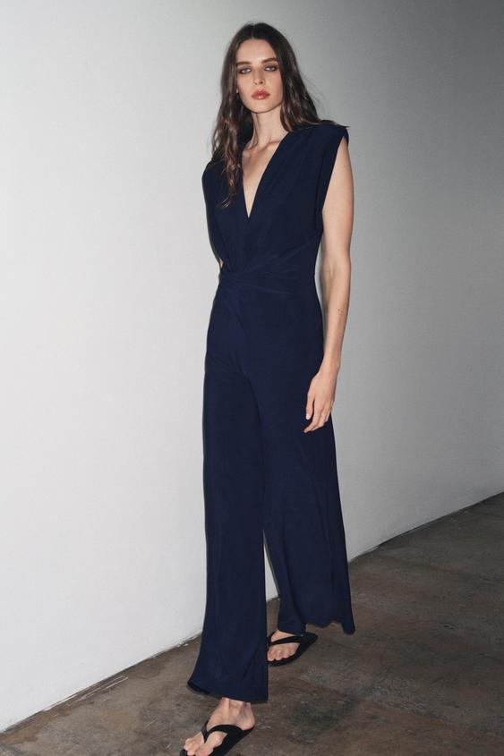 Jumpsuit Pantaloni Tuta Zara Donna Denim Tuta Da Lavoro Rosa Tute