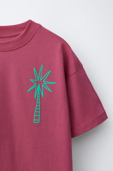 T-SHIRT IMPRIMÉ INSCRIPTION - Fuchsia de Zara - Image 2