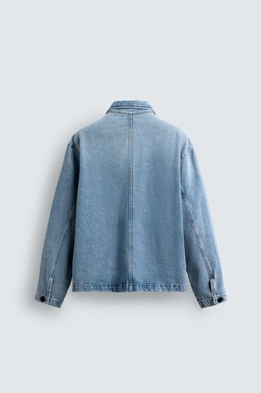 VESTE EN JEAN DÉLAVÉE - Bleu de Zara - Image 7
