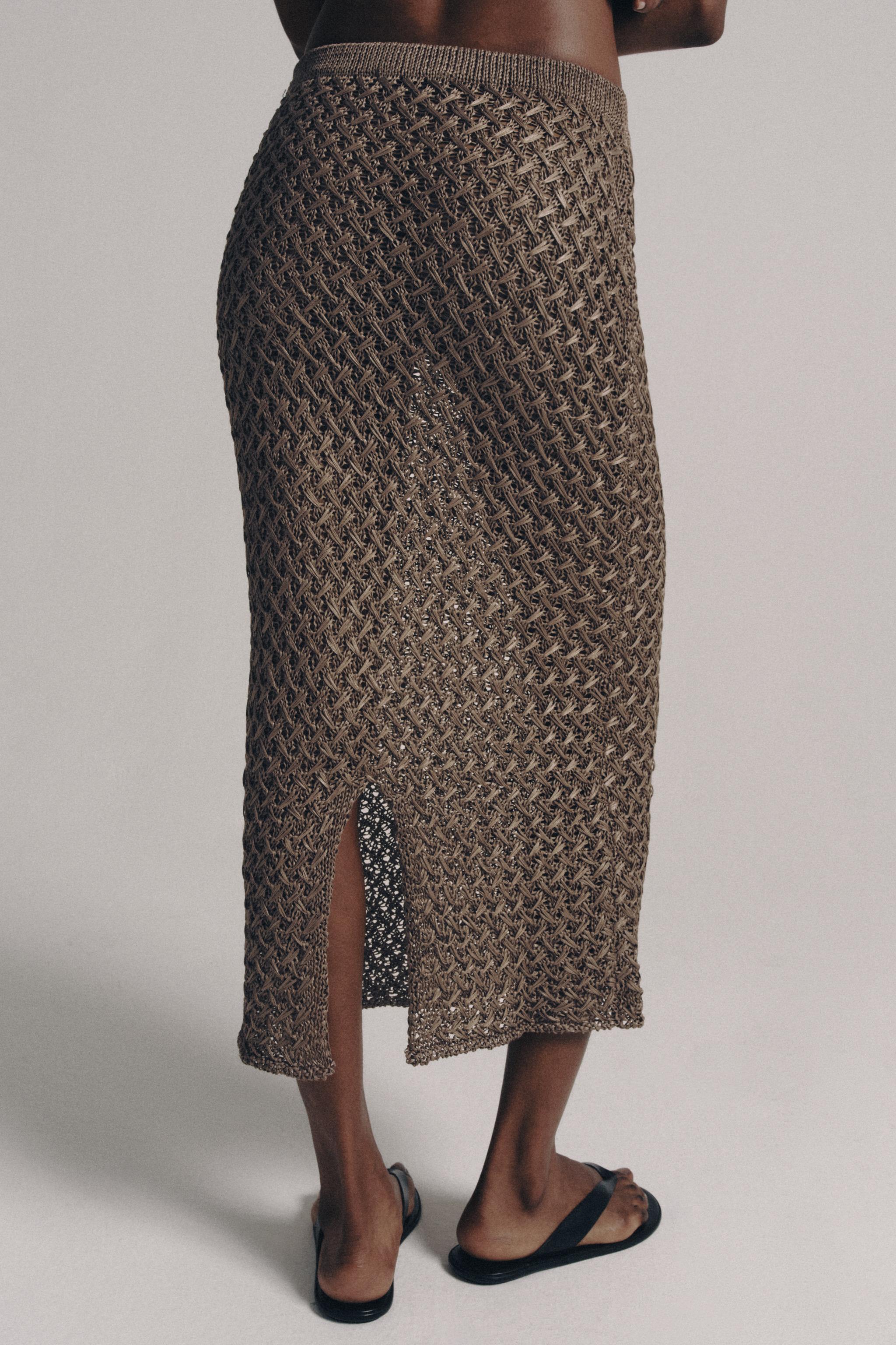 CABLE KNIT MIDI SKIRT