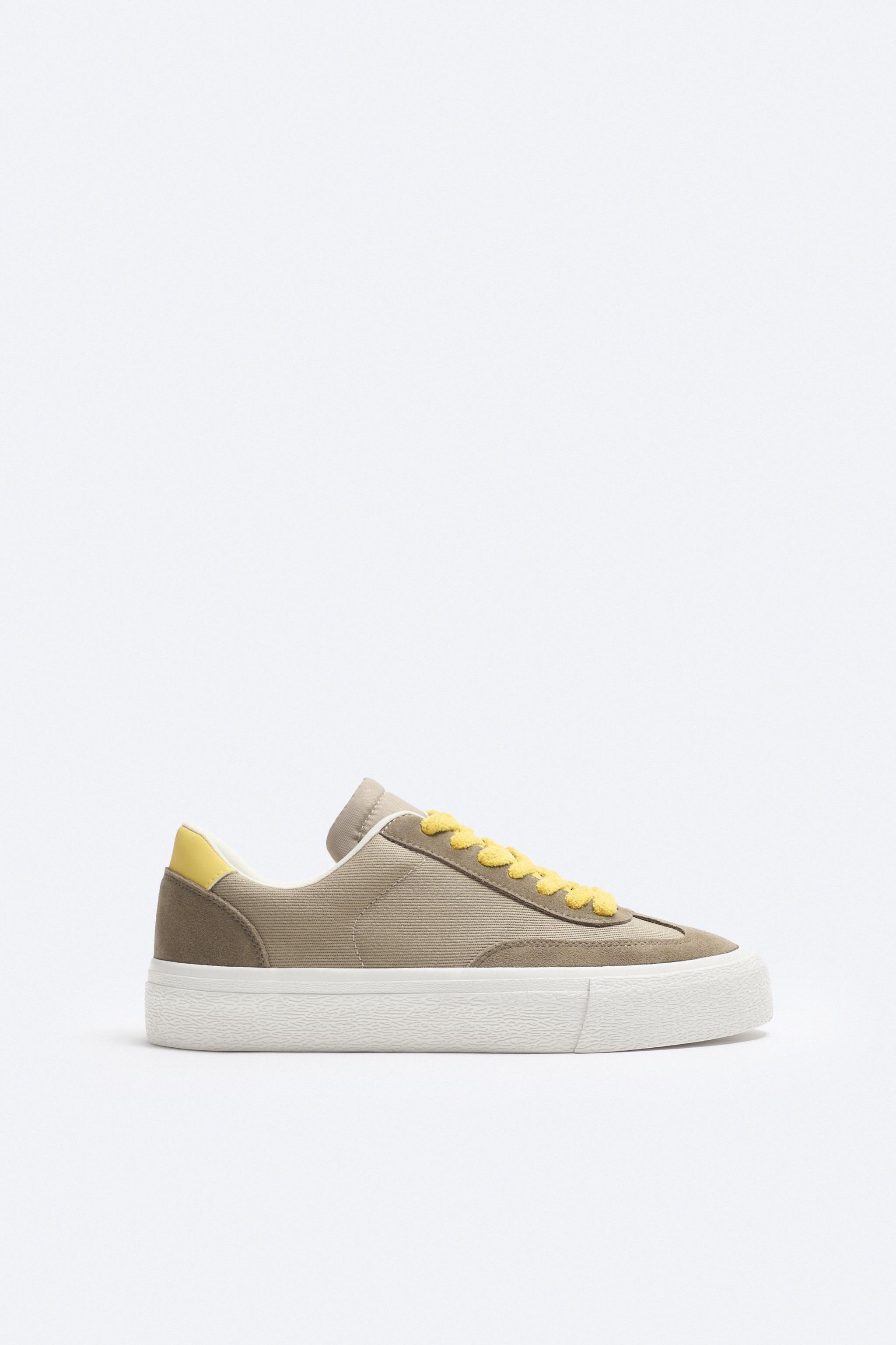 MULTICOLOURED CORDUROY SNEAKERS - Brown | ZARA Spain