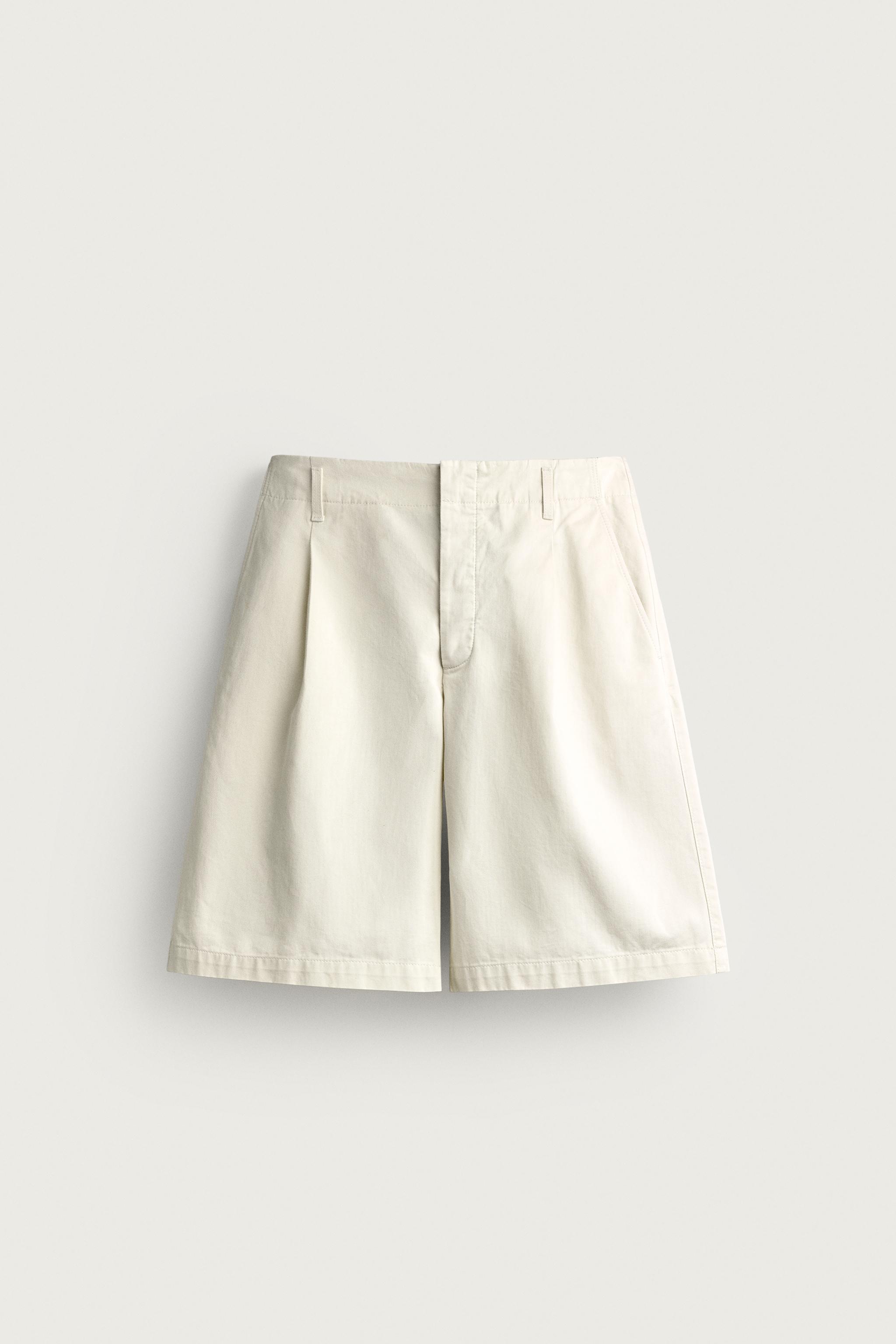 Мужские шорты Zara RELAXED-FIT PLEATED BERMUDA SHORTS — фото 6