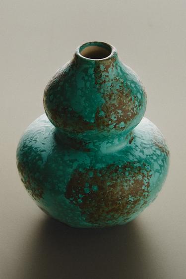 VASO DE GRÊS CORPO DUPLO - Azuis da Zara