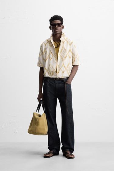 RELAXED FIT GEOMETRIC PRINT SHIRT - Multicoloured by Zara - Image 0