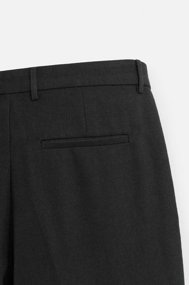 PANTALON COUPE DÉCONTRACTÉE À PLIS - Noir de Zara - Image 8