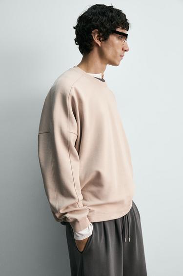 INTERLOCK SWEATSHIRT WITH POCKETS - Dusty pink by Zara - Image 6