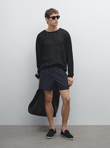 Bañador liso short fit - Marino de Zara - Imagen 0