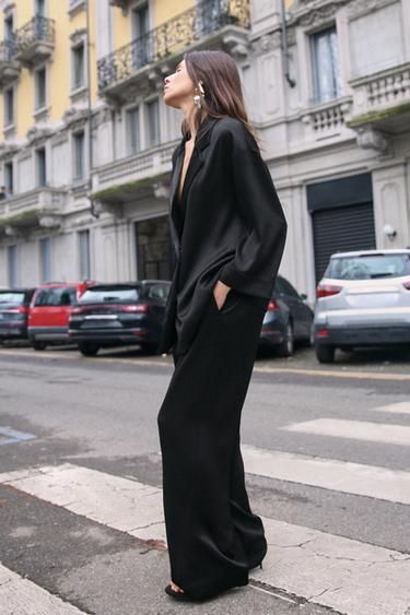 CREASED-EFFECT TROUSERS - Black by Zara - Image 2