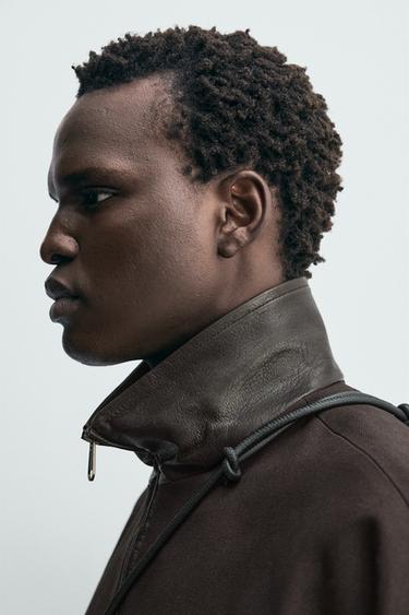 CONTRAST COLLAR JACKET - Brown by Zara - Image 3