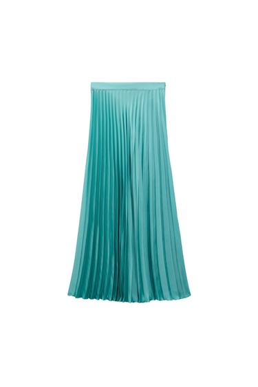 SATIN PLEATED SKIRT