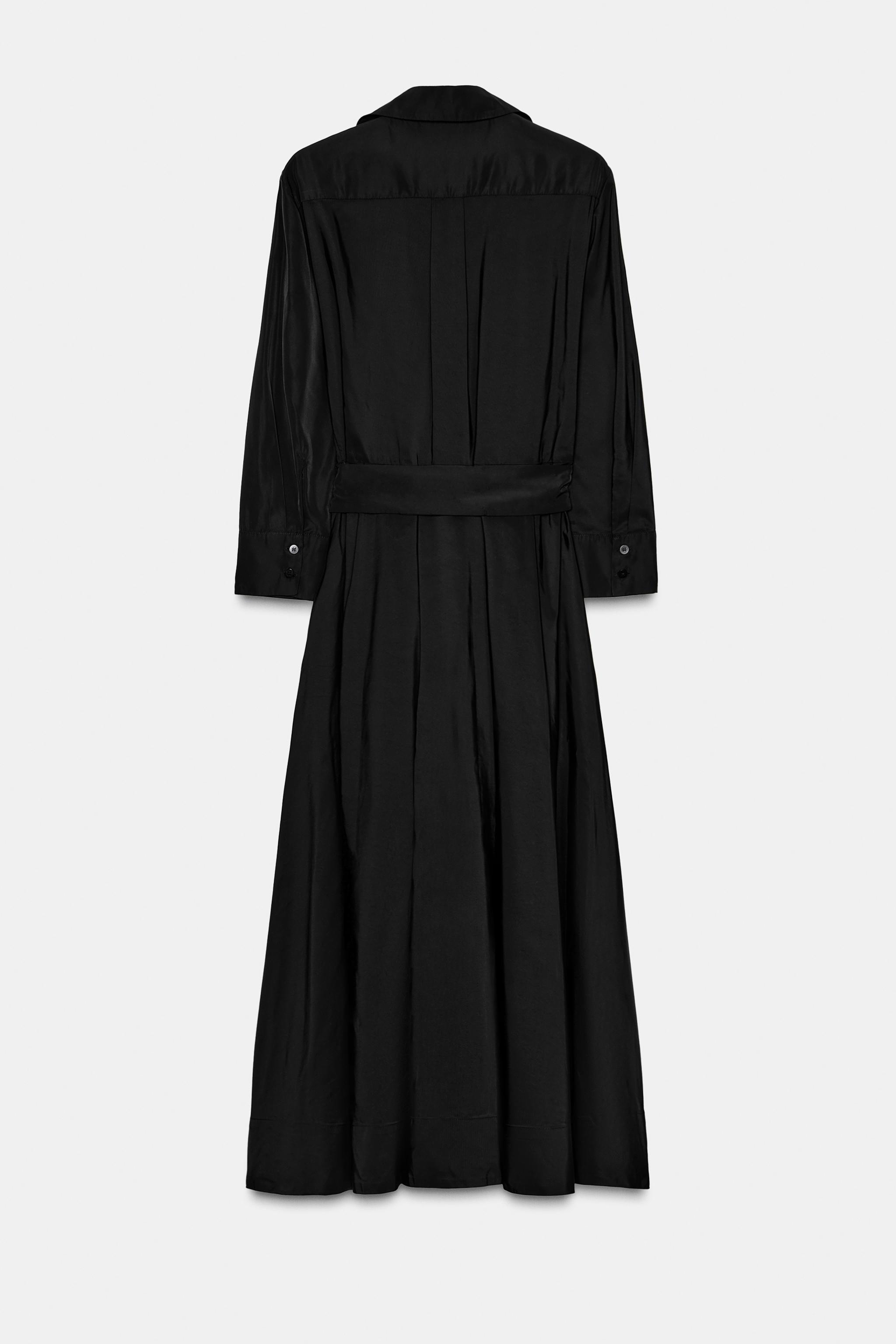 ZW COLLECTION MIDI SHIRT DRESS - Black | ZARA United States