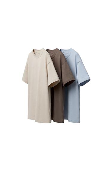 3-PACK OF PLAIN T-SHIRTS - Pastel blue by Zara
