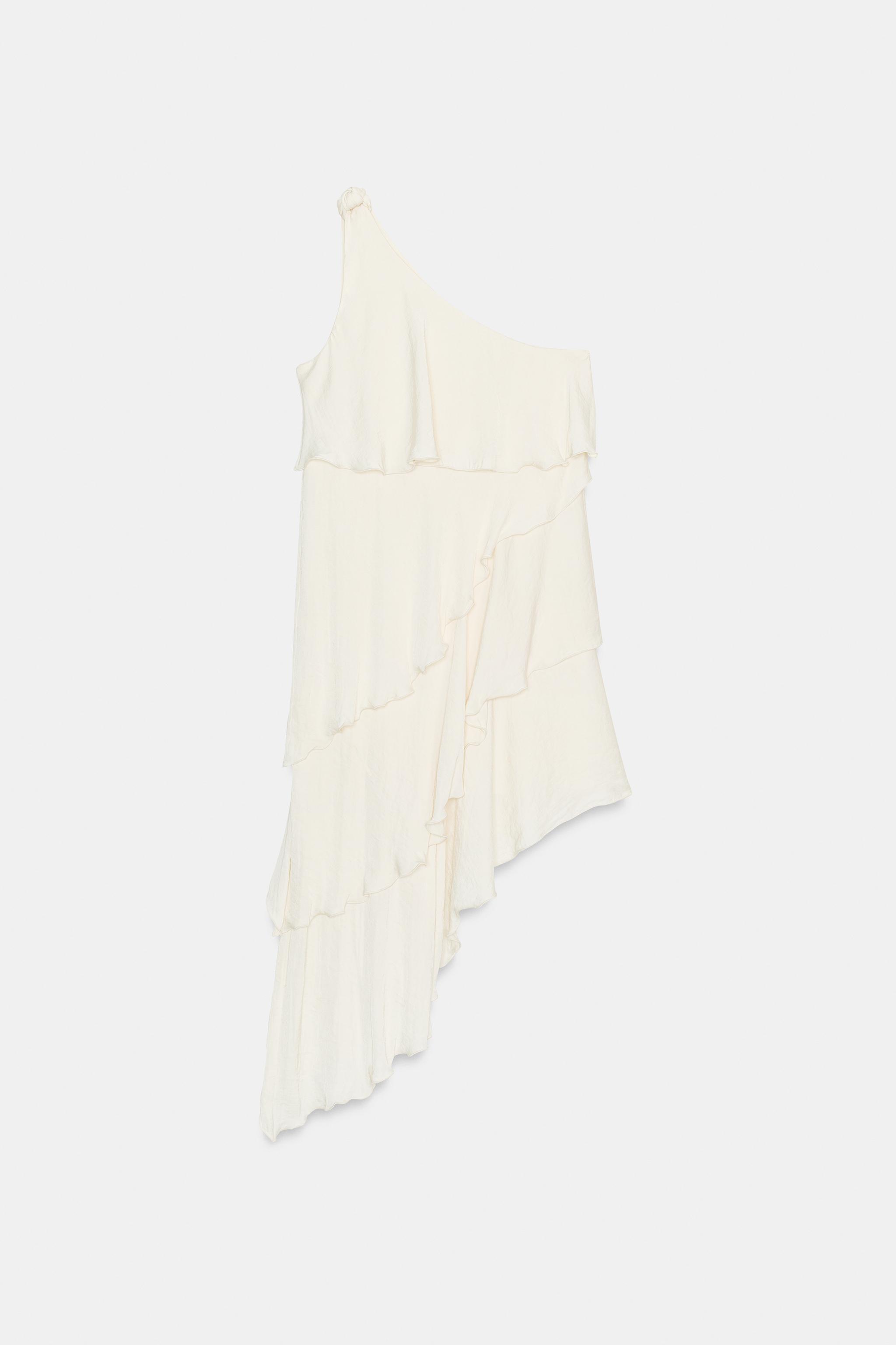RUFFLED KNOTTED DRESS