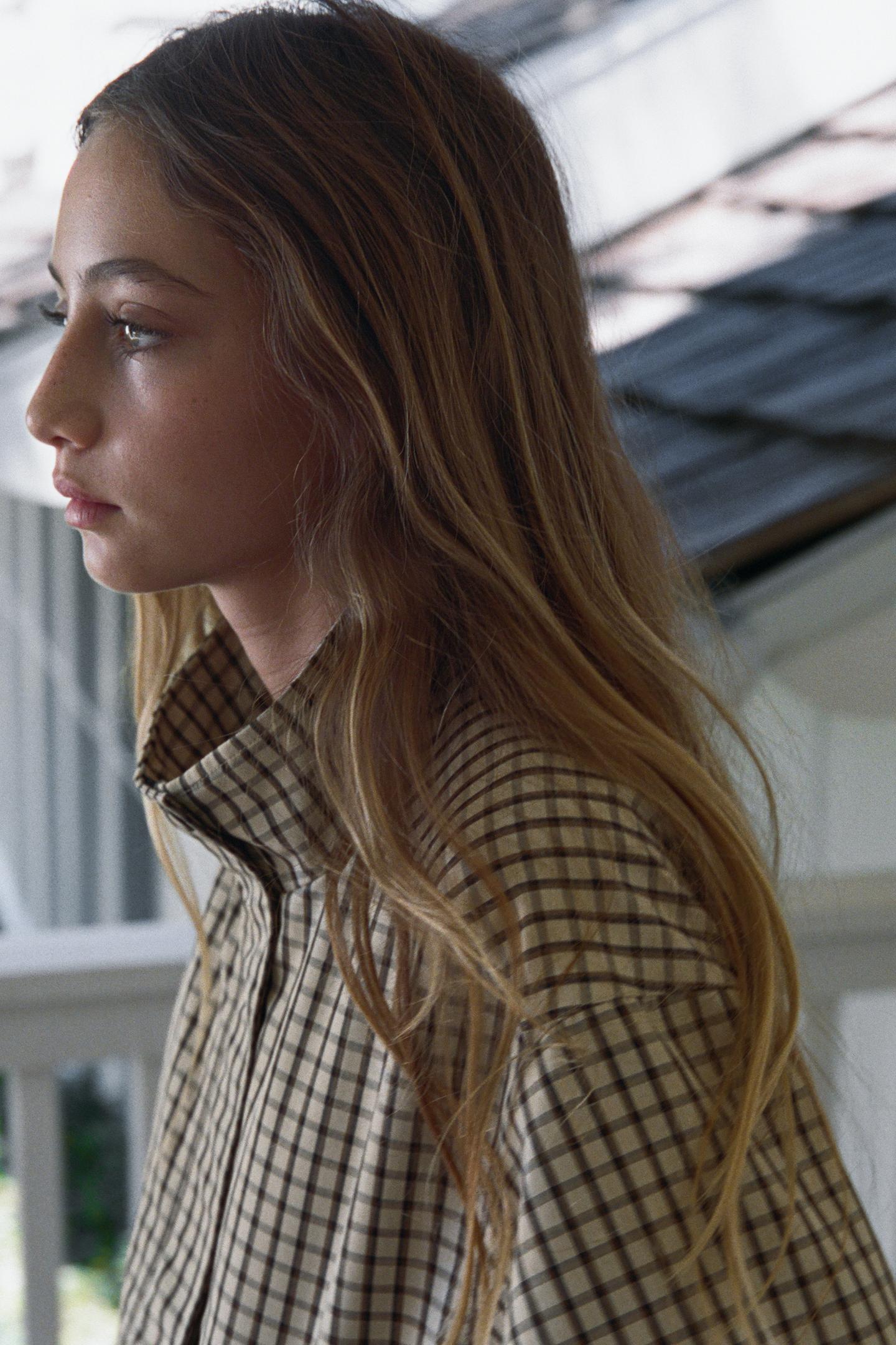 Куртка Zara Plaid Bomber, цвет: Экрю / Чёрный — фото 9