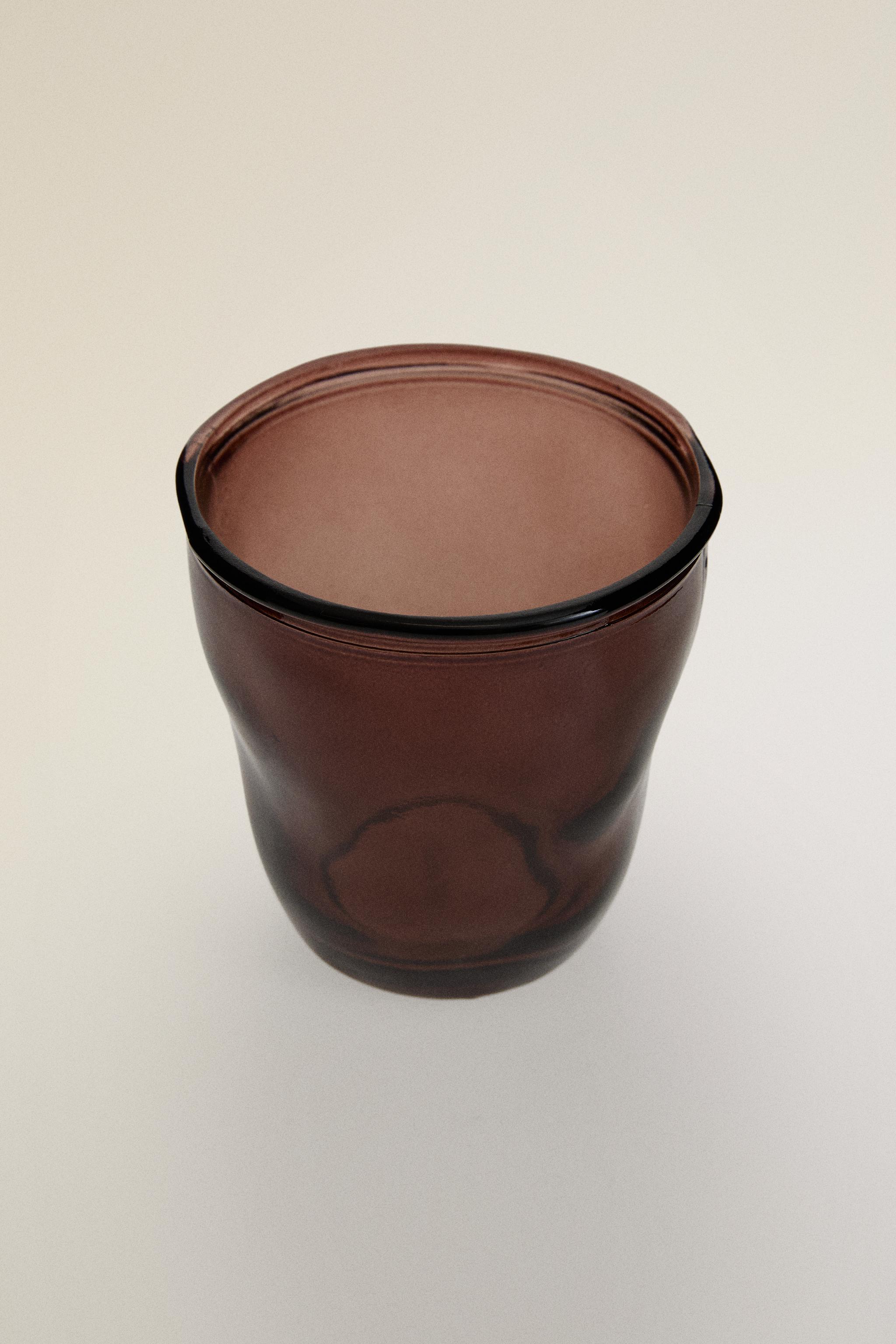 PINK GLASS TOOTHBRUSH TUMBLER — Pink