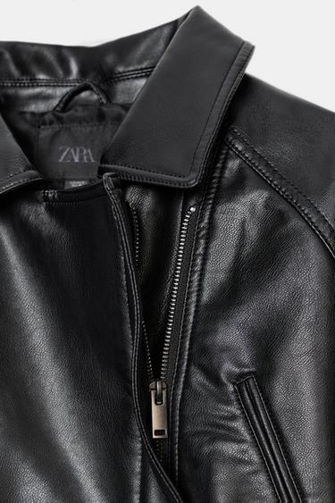 BLOUSON EN MATIÈRE SYNTHÈTIQUE PEPLUM - Noir de Zara - Image 8