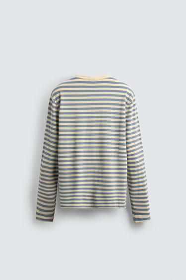 STRIPED LONG SLEEVE LINEN/COTTON T-SHIRT - Stripes by Zara - Image 6