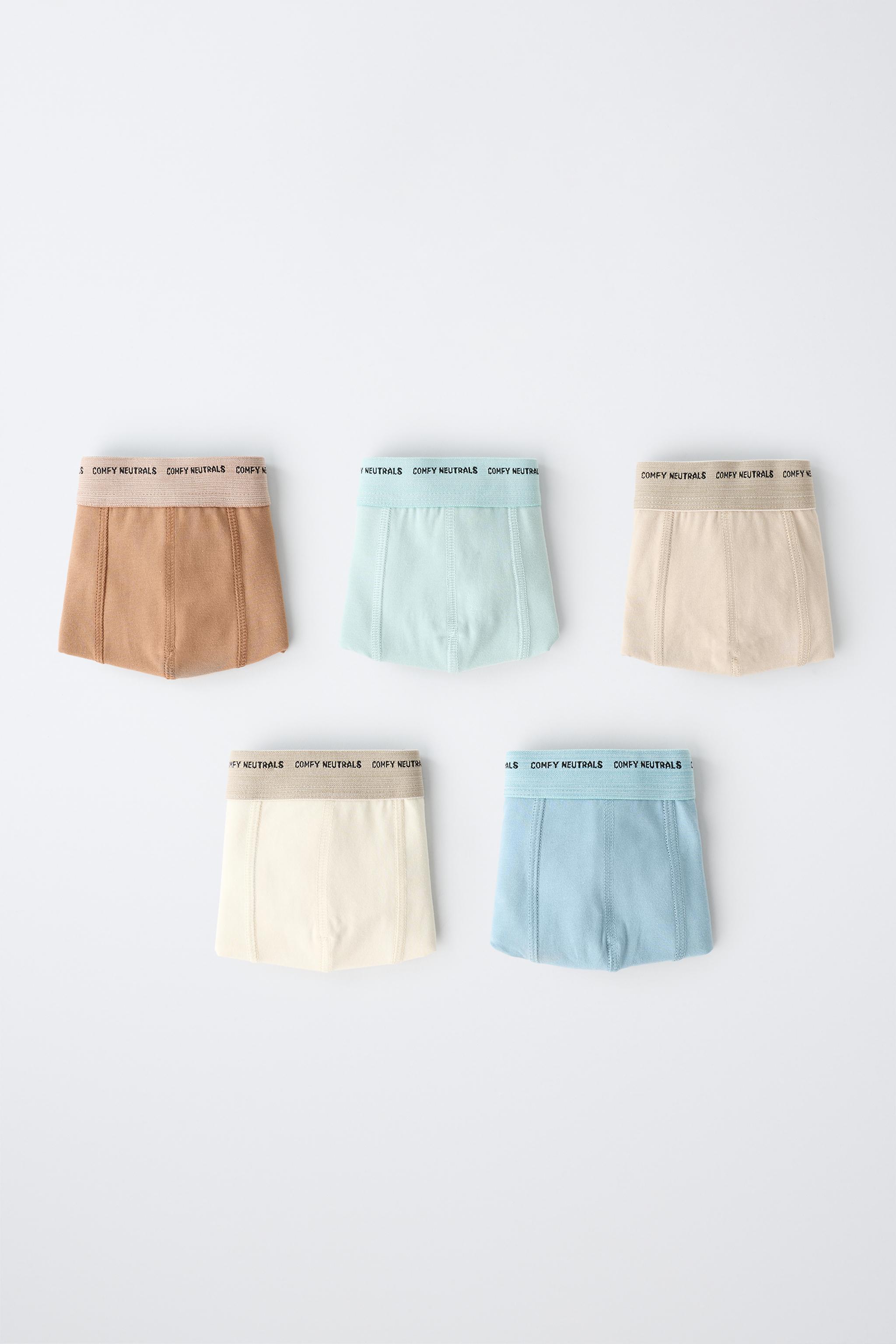 6-14 YEARS/ FIVE-PACK TEXT BOXERS — Multicolored