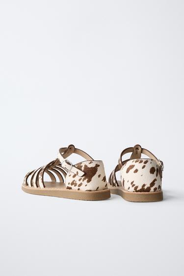 ANIMAL PRINT CAGE SANDALS - Ecru White by Zara - Image 3