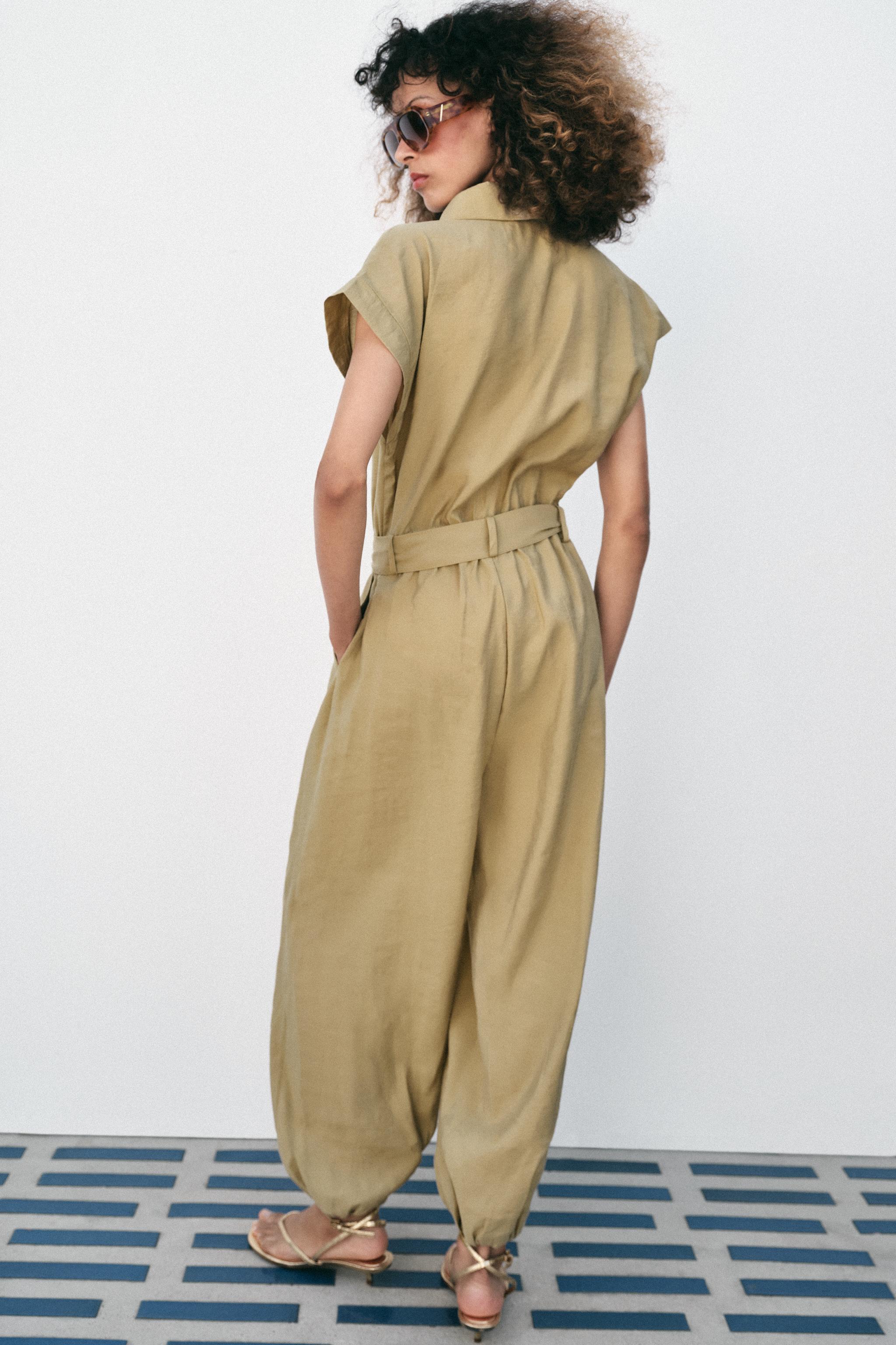 Belted Zip-Front Jumpsuit