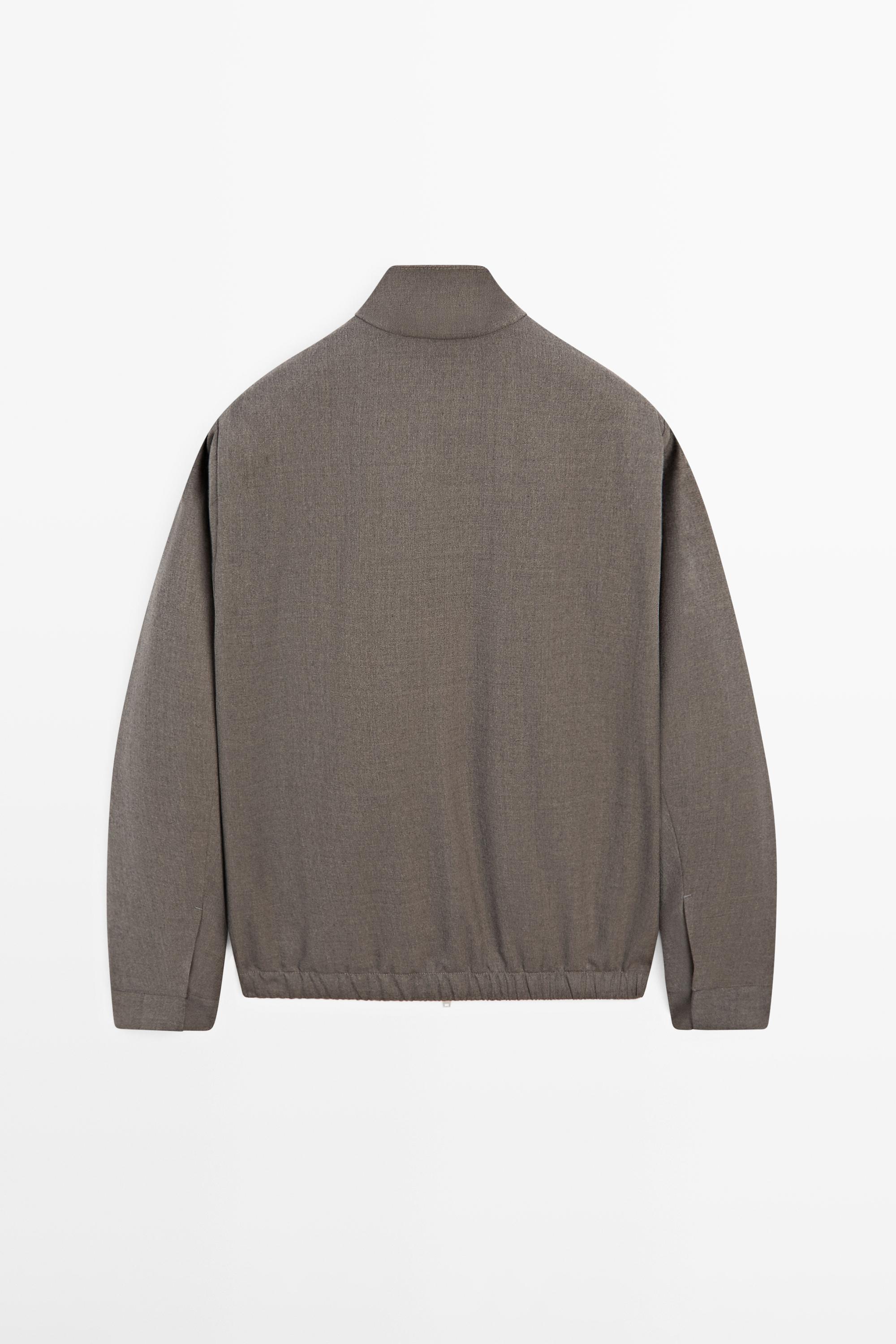 Blouson en laine froide mélangée