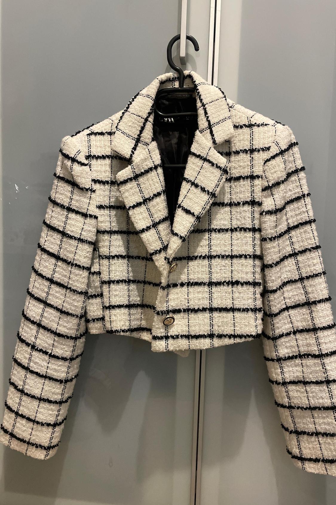 CROPPED CHECKED BLAZER - Image 2