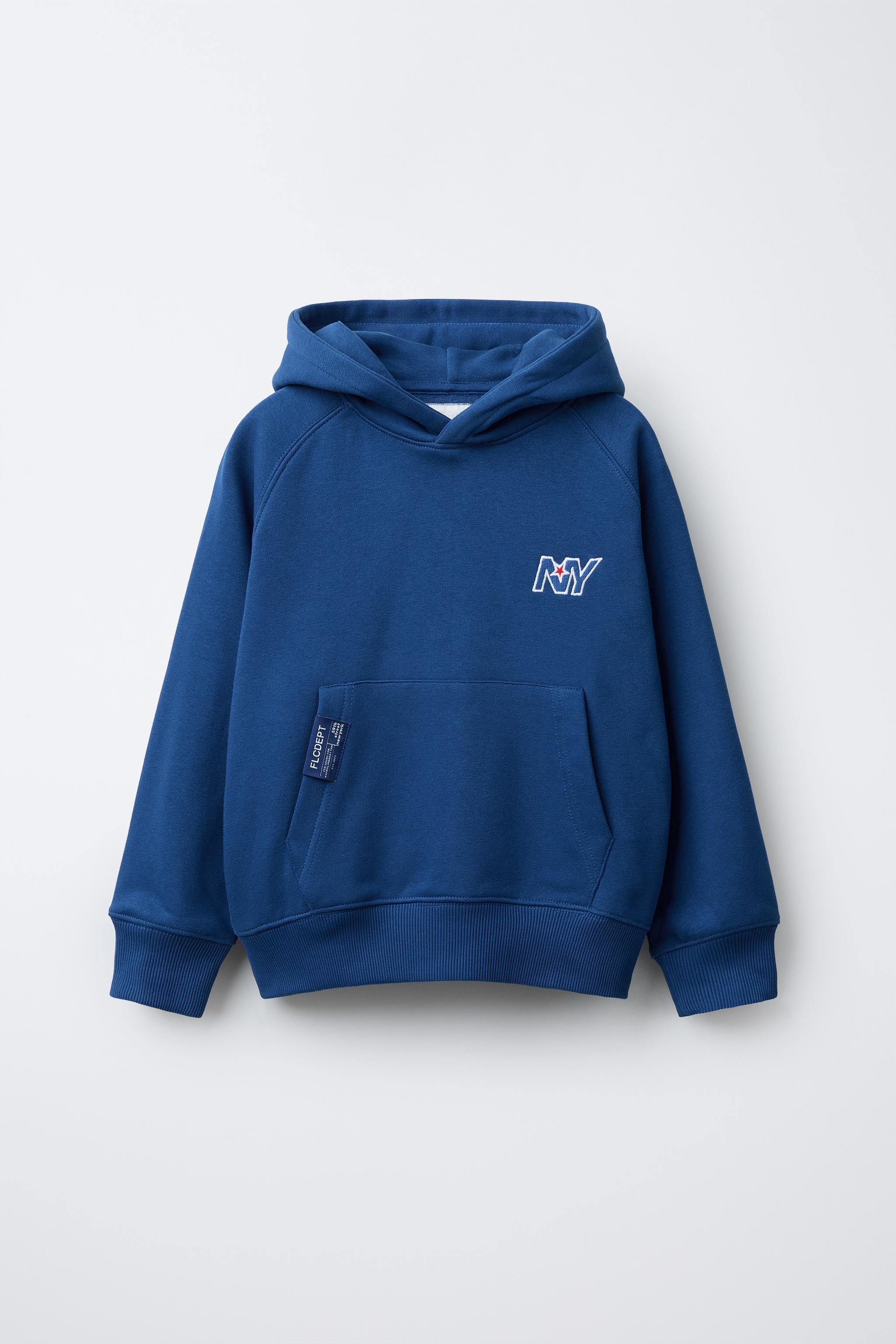 刺繍ポケット付きスウェットシャツ - 濃青 | ZARA Japan / 日本