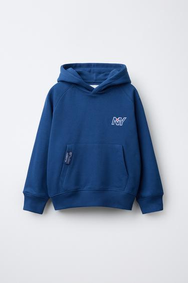 EMBROIDERED POCKET HOODIE - Bluish by Zara - Image 0