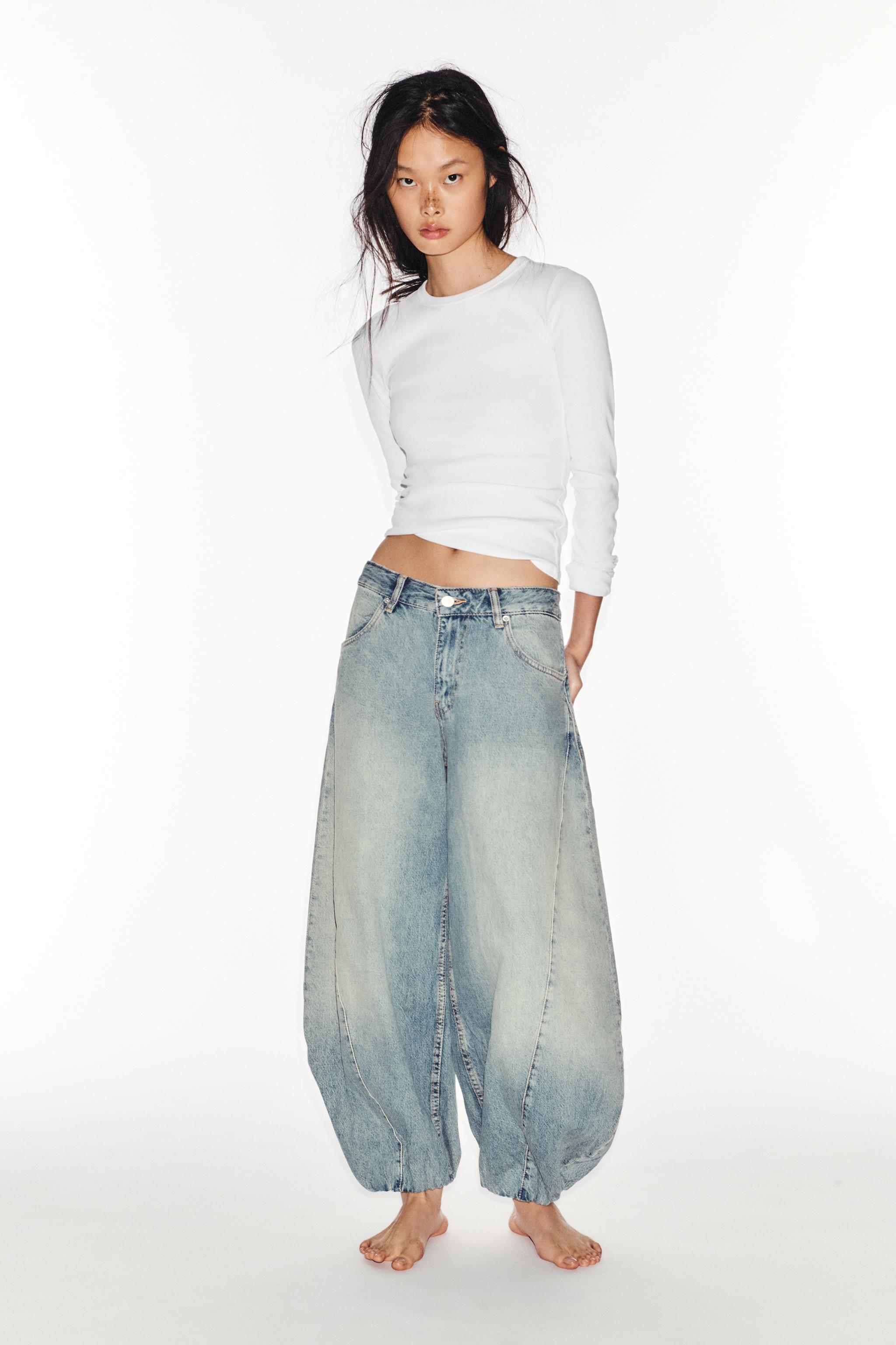 Zara Trf Orta Bel Lastikli Hacimli Jean