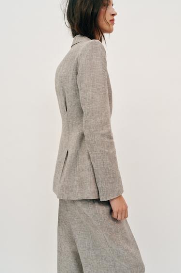 PANTALON DROIT 100 % LIN - Sable / Chiné de Zara - Image 2