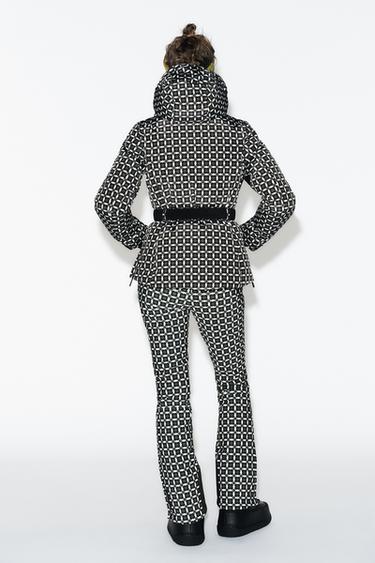 80% DOWN 20% FEATHER PADDED ANORAK WITH HOOD, WATER-RESISTANT, WINDPROOF, RECCO® TECHNOLOGY, SKI COLLECTION - Green / Ecru by Zara - Image 4