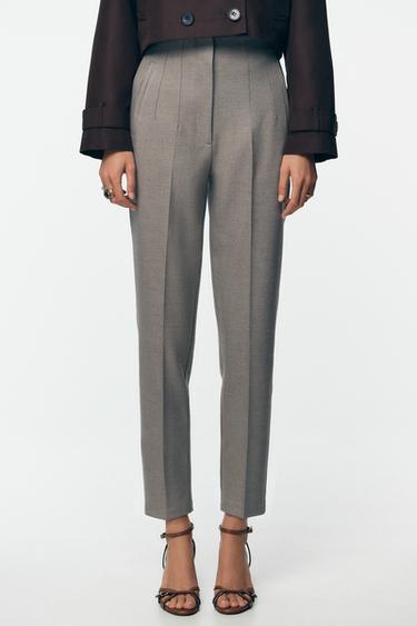 HIGH-WAIST TROUSERS - camel by Zara