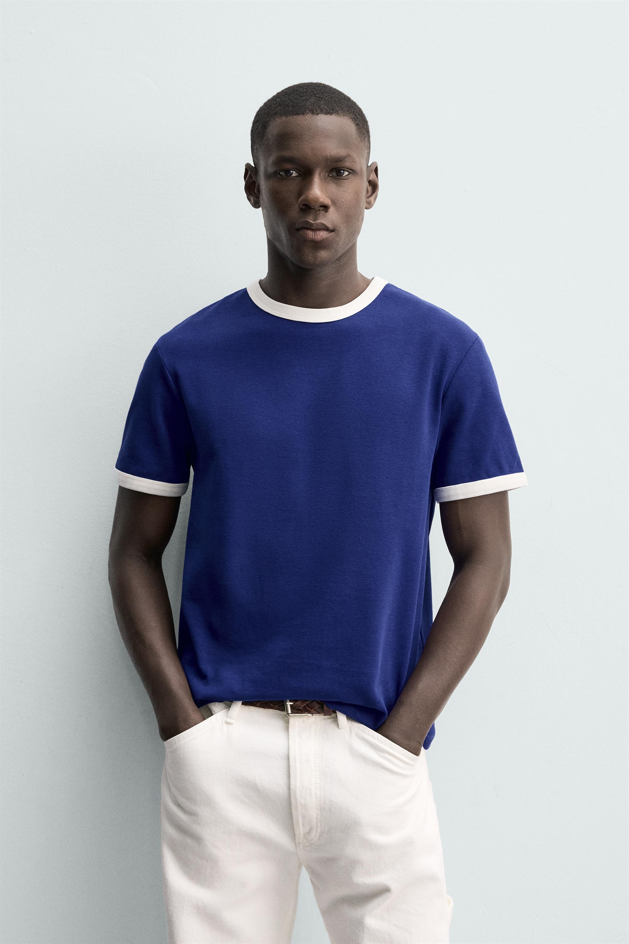 BASIC CONTRAST RIB T-SHIRT