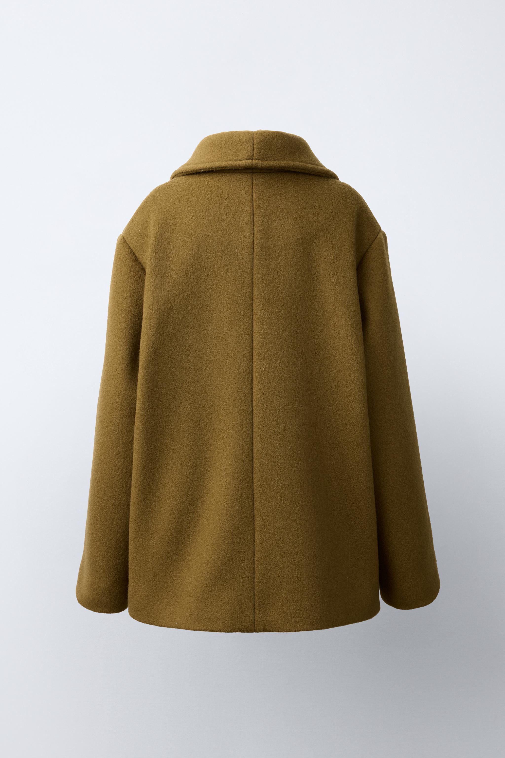 MANTECO WOOL BLEND SHORT COAT - Olive green | ZARA Spain