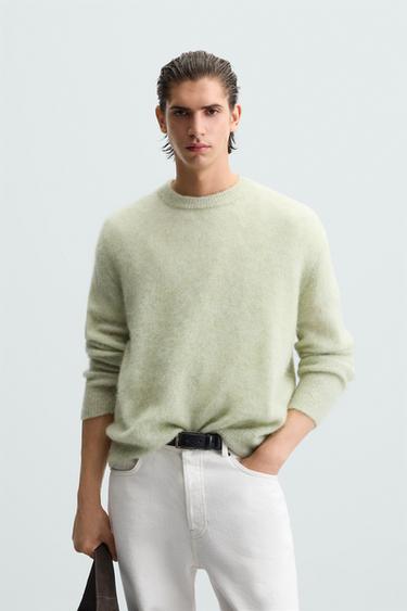 SUÉTER COM TEXTURA - Verde-claro da Zara
