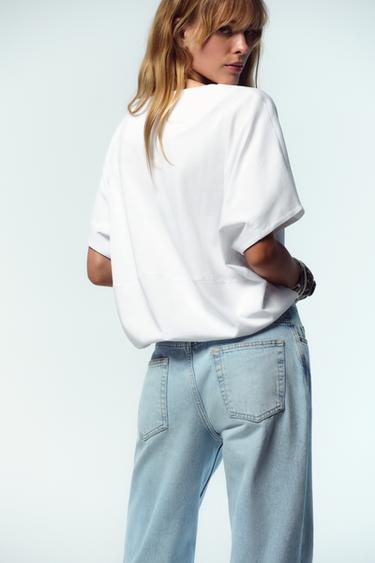 COTTON T-SHIRT WITH TIES - White by Zara - Image 4