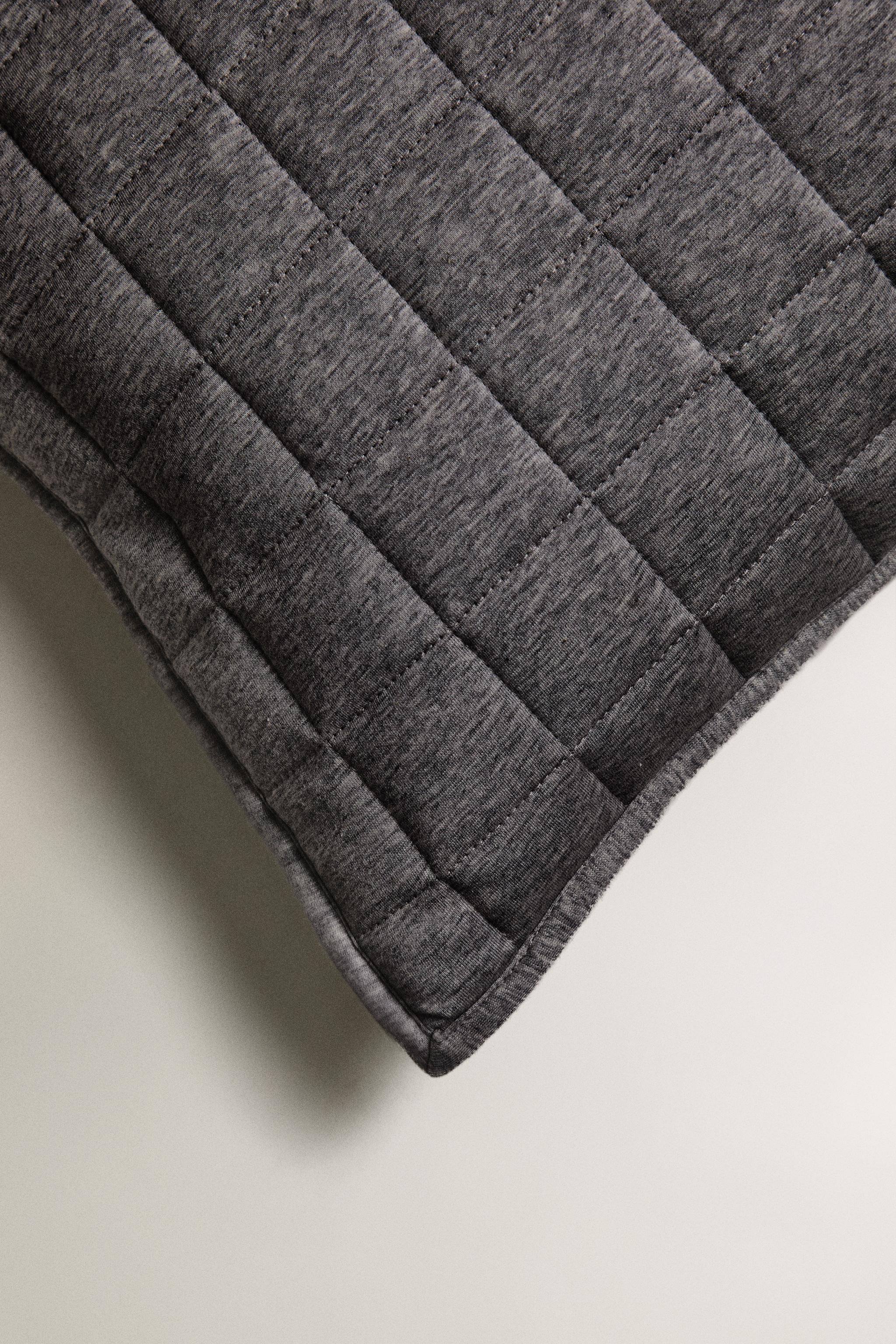 GRAY MELANGE JERSEY PILLOW SHAM FOR QUILT