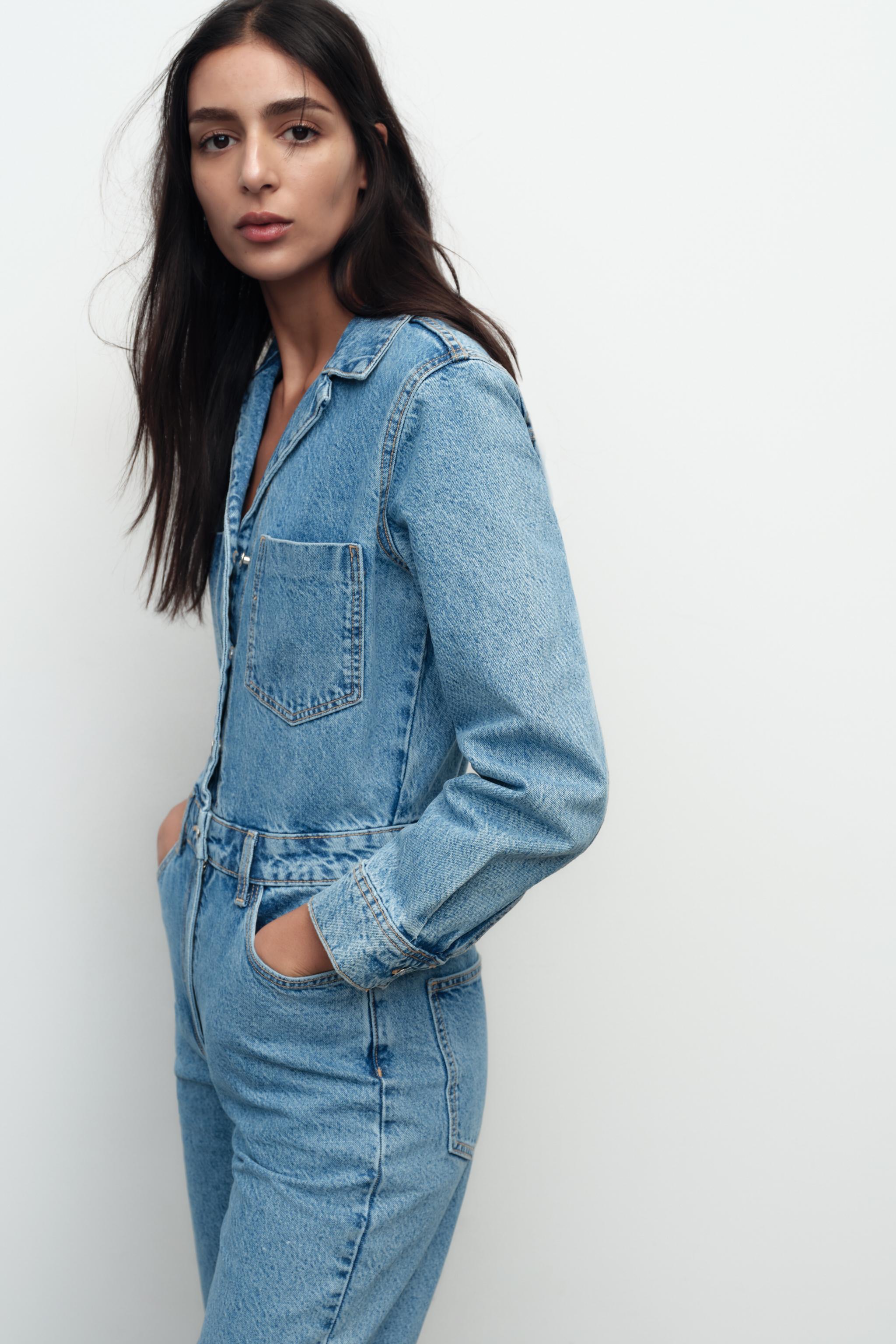 Z1975 デニムジャンプスーツ - ミディアムブルー | ZARA Japan
