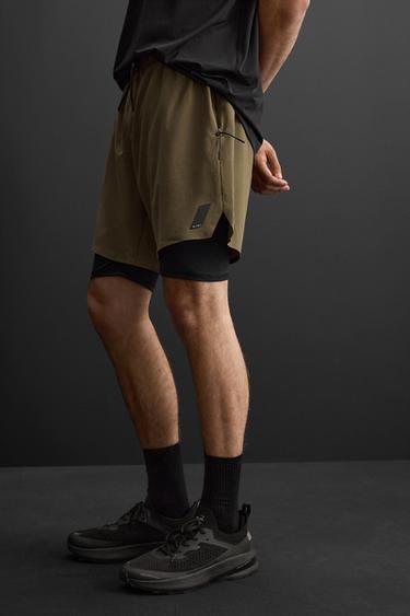 2-IN-1 TRAINING SHORTS - Dark khaki de Zara - Image 4