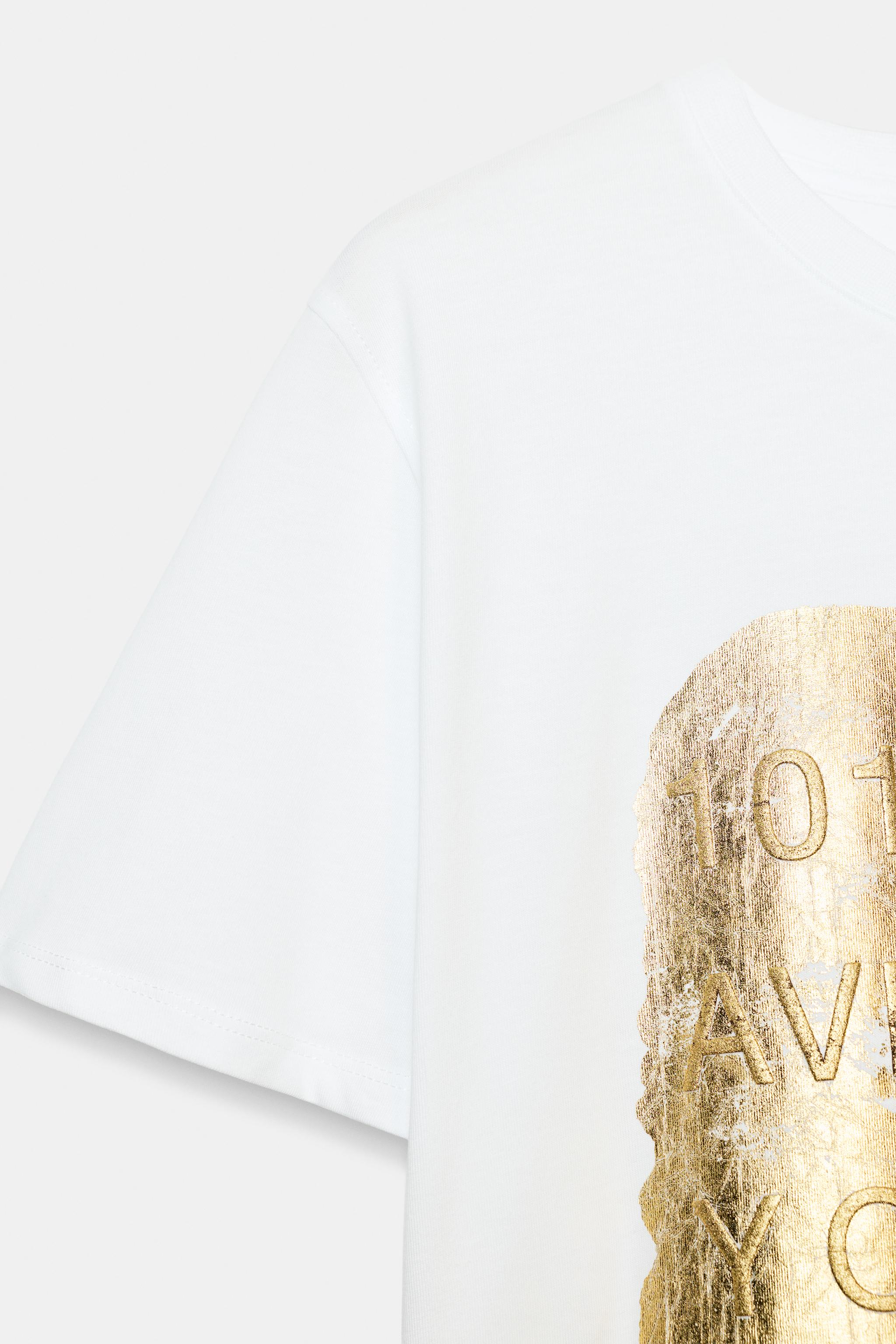 SHORT SLEEVE METALLIC T-SHIRT