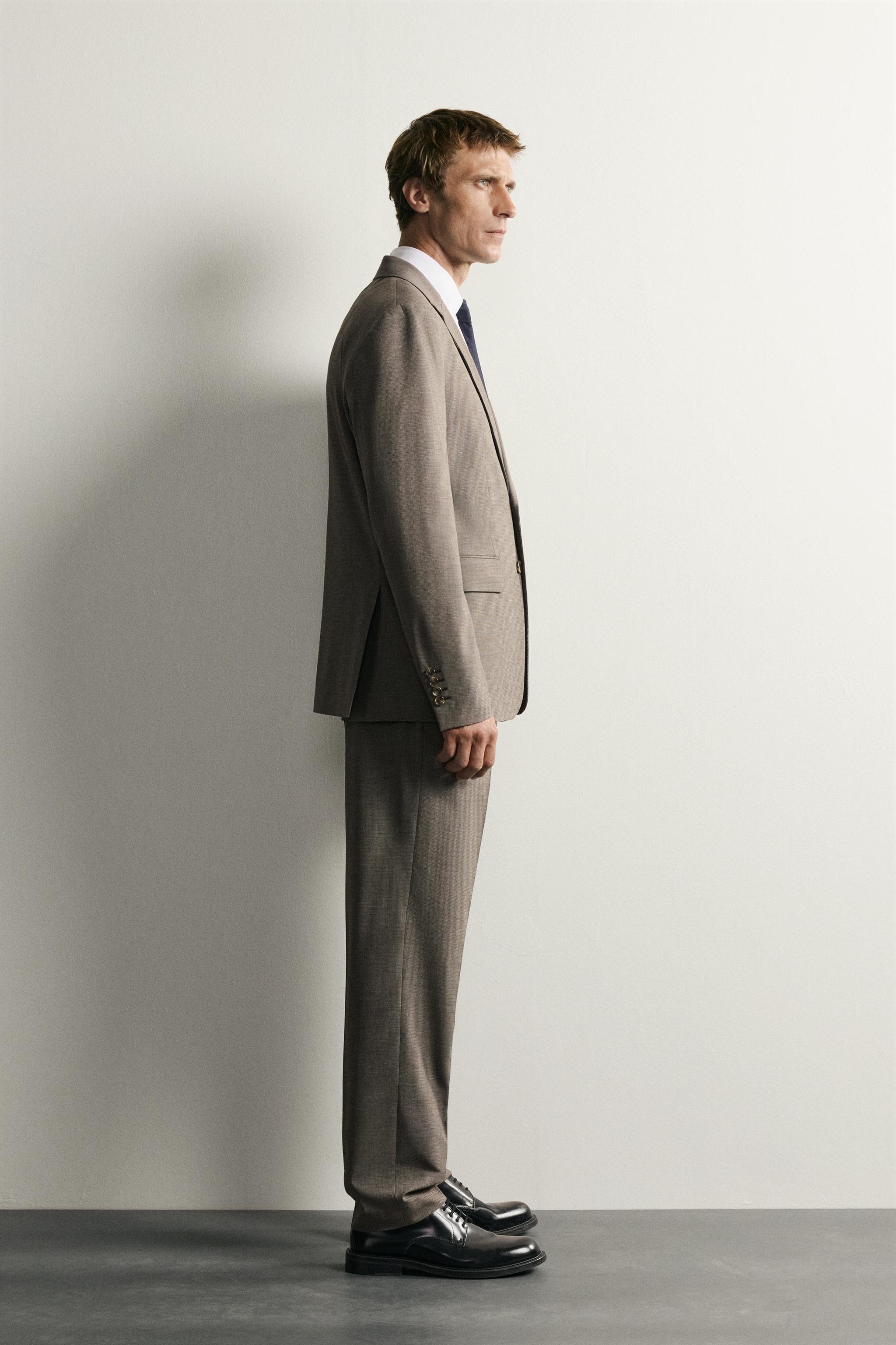 HOUNDSTOOTH REGULAR FIT SUIT BLAZER