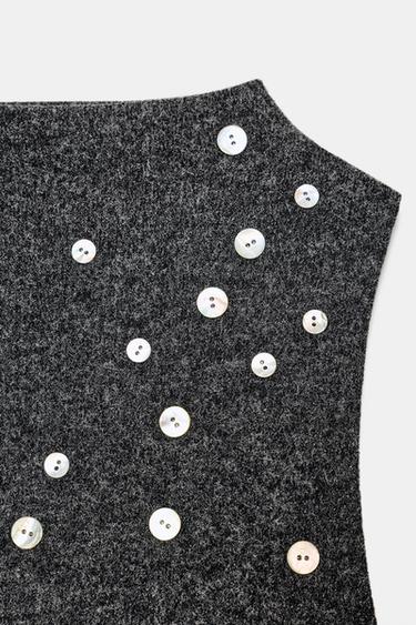 SOFT SHORT DRESS WITH BUTTONS - Anthracite grey by Zara - Image 6