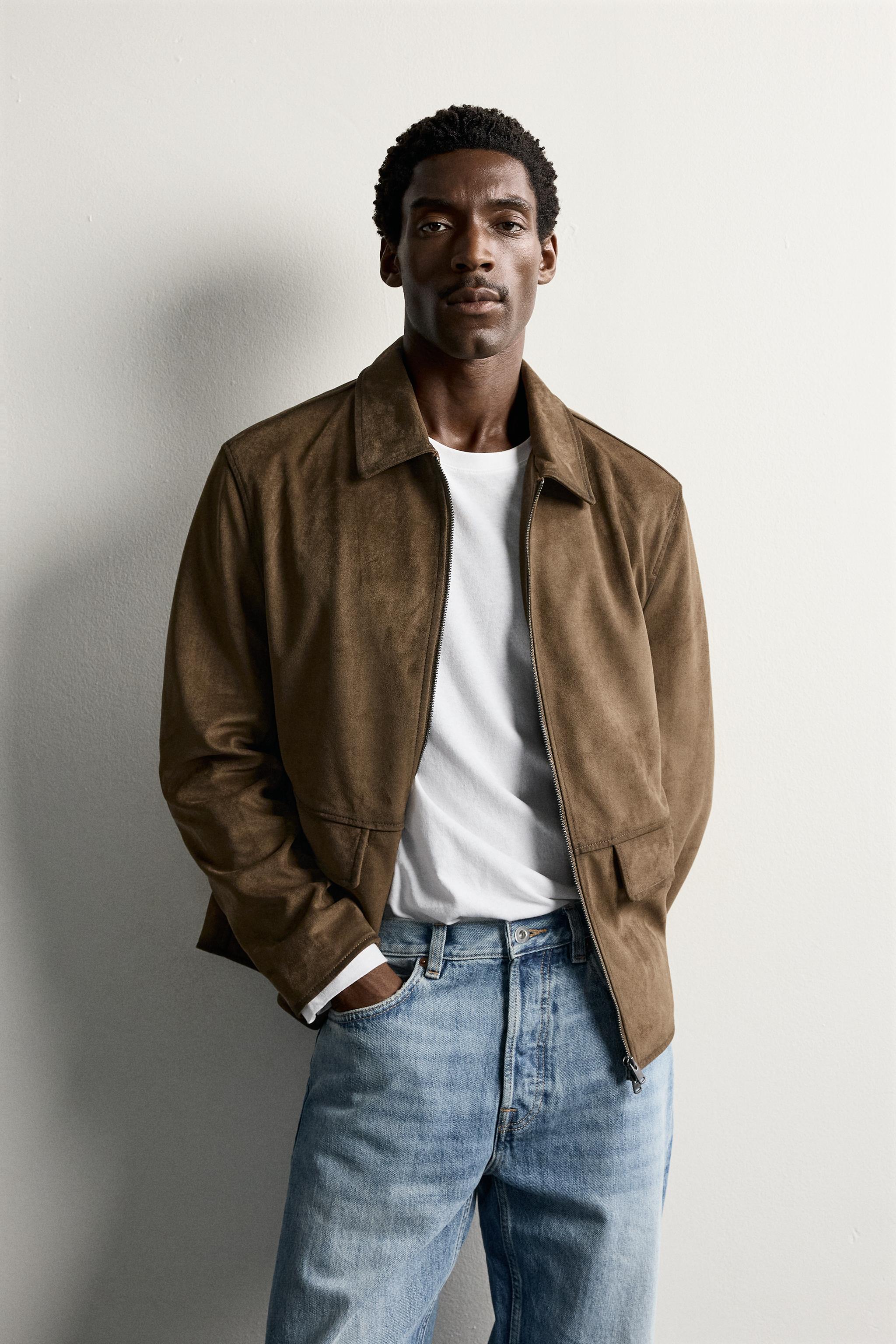 BLOUSON REGULAR FIT EFFET DAIM