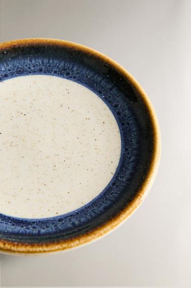 SIDE PLATE WITH CONTRAST RIM - Blue by Zara - Image 1