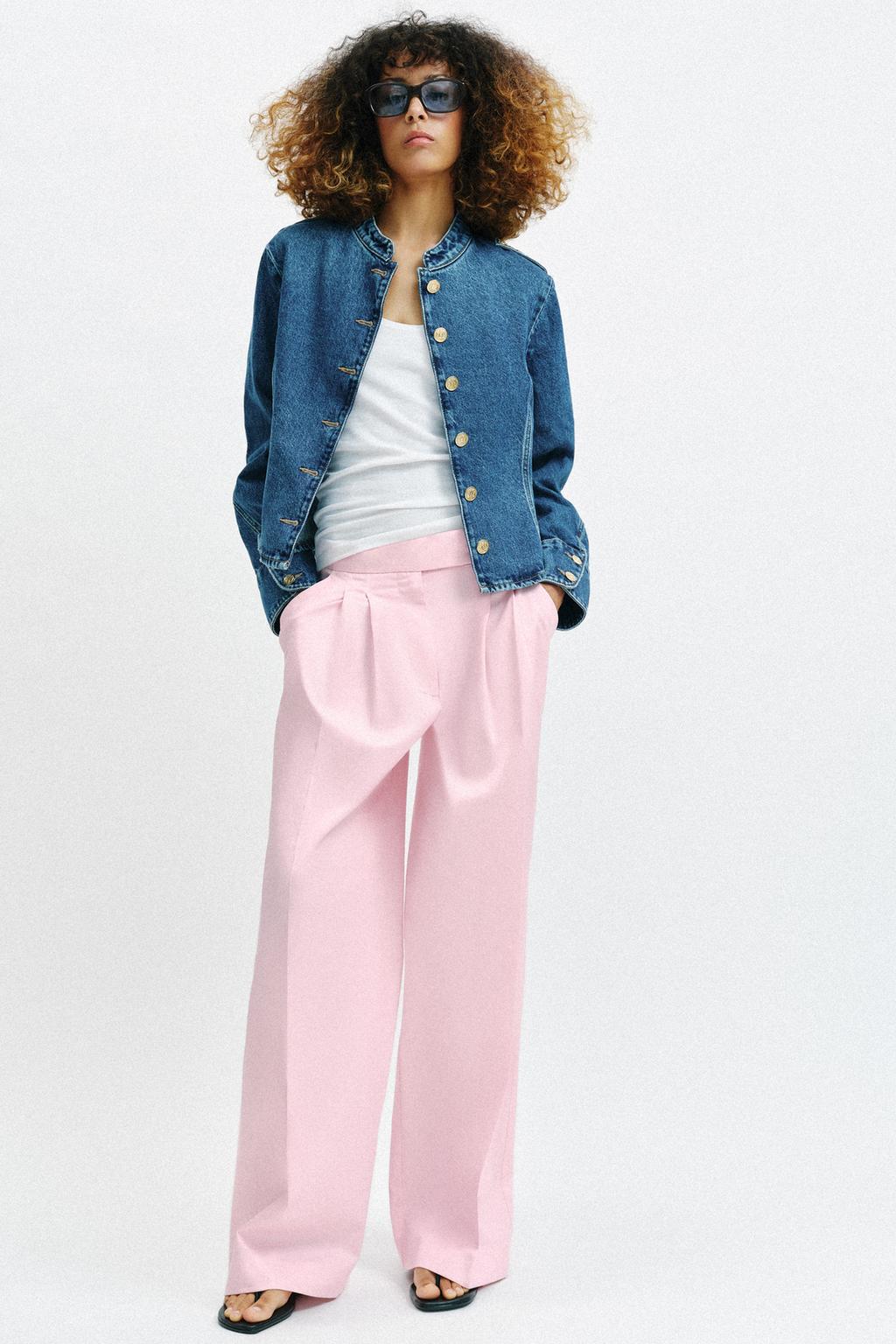 WIDE LEG PLEATED PANTS
